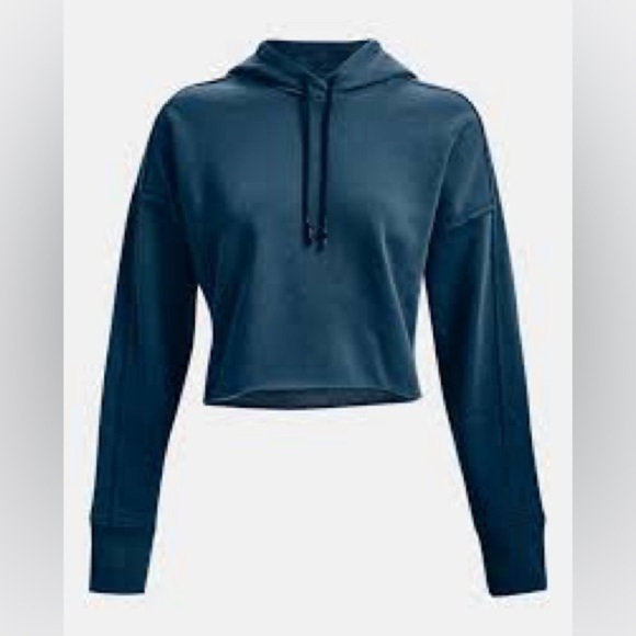 Under Armour UA BTG Terry Crop Hoodie Size Large Oversized Activewear Sporty - Picture 3 of 14